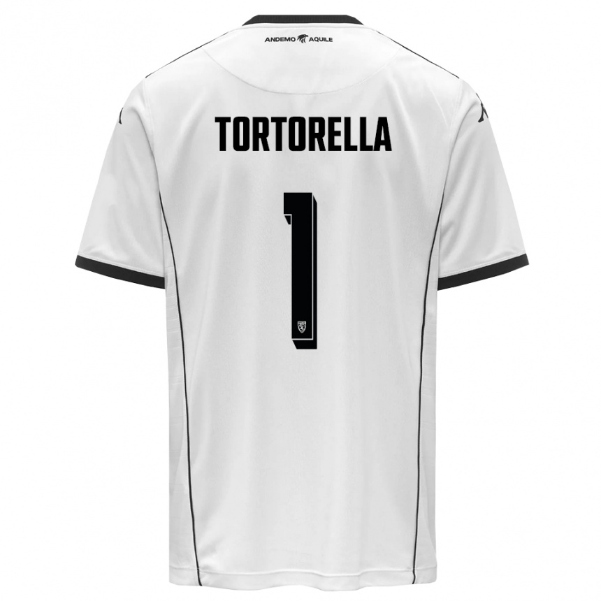 גברים כדורגל דייגו תורטורלה #1 לבן שחור ג'רזי ביתית 2025/26