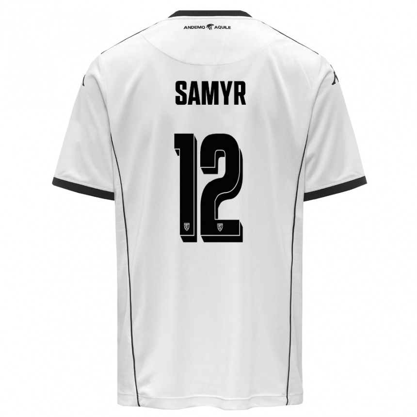 גברים כדורגל וואליד סמיר #12 לבן שחור ג'רזי ביתית 2025/26