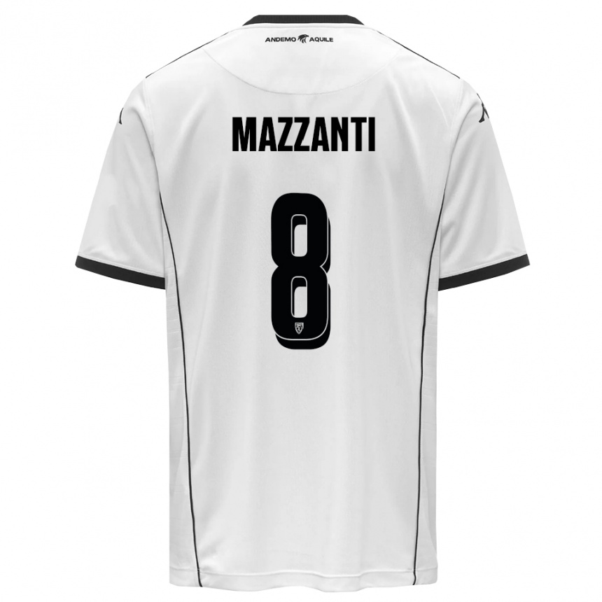 גברים כדורגל Tommaso Mazzanti #8 לבן שחור ג'רזי ביתית 2025/26