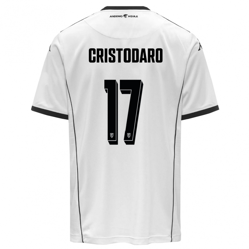 גברים כדורגל לורנזו כריסטודארו #17 לבן שחור ג'רזי ביתית 2025/26