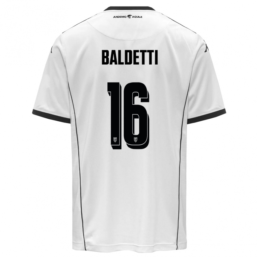 גברים כדורגל אנדראה בלדטי #16 לבן שחור ג'רזי ביתית 2025/26