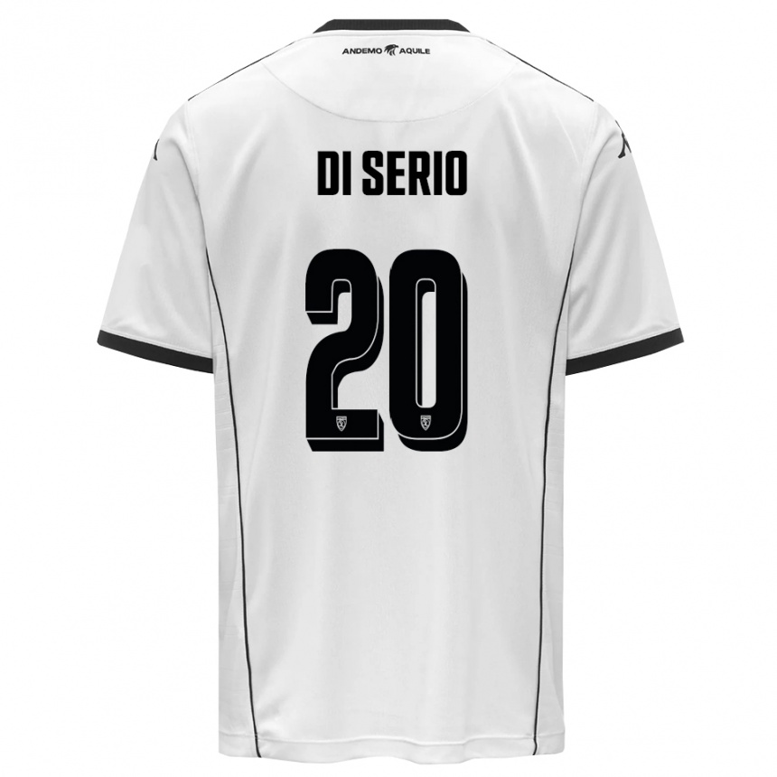 גברים כדורגל ג'וזפה די סריו #20 לבן שחור ג'רזי ביתית 2025/26