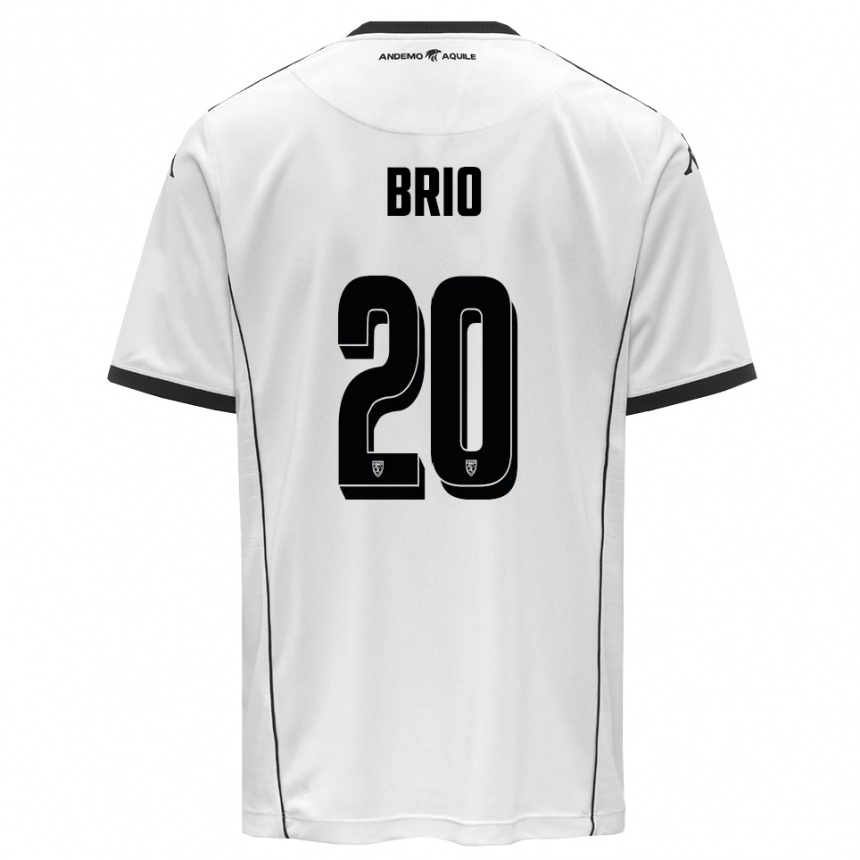 גברים כדורגל Alessandro Brio #20 לבן שחור ג'רזי ביתית 2025/26