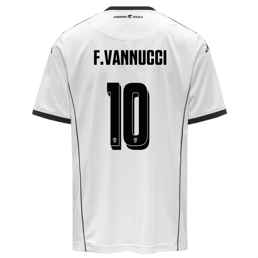 גברים כדורגל Federico Vannucci #10 לבן שחור ג'רזי ביתית 2025/26