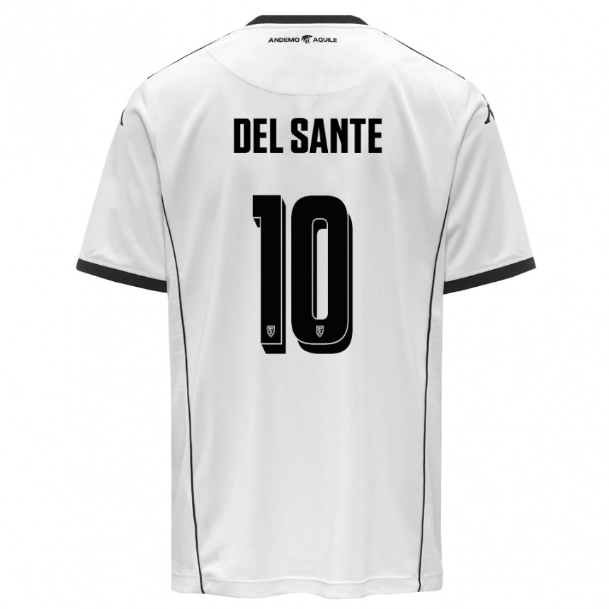 גברים כדורגל Davide Del Sante #10 לבן שחור ג'רזי ביתית 2025/26