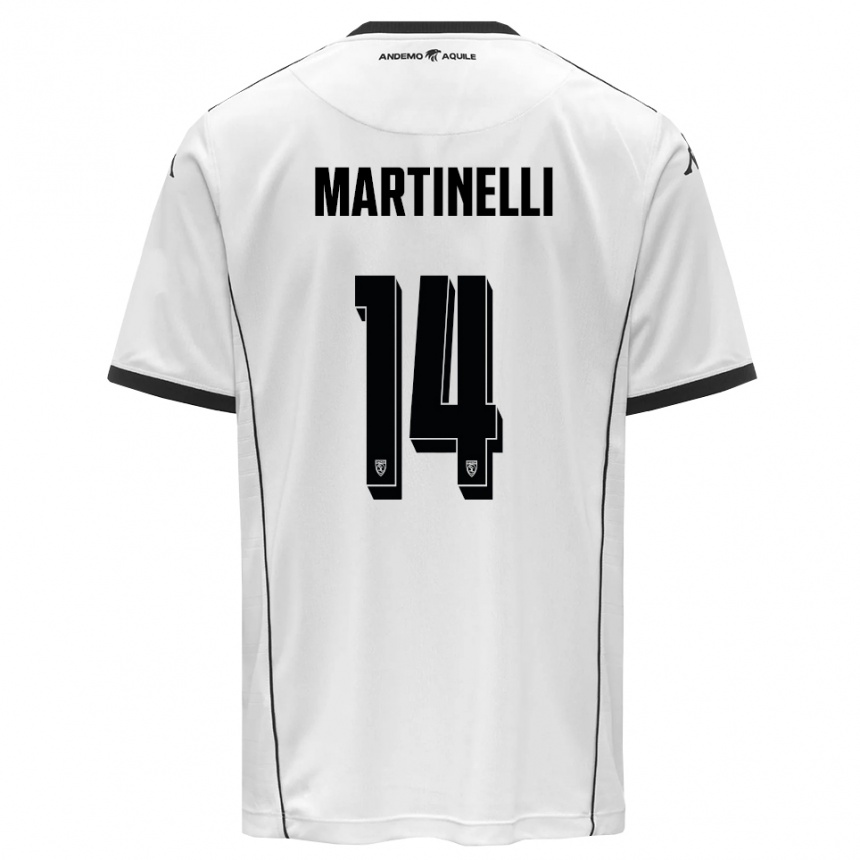 גברים כדורגל Nicola Martinelli #14 לבן שחור ג'רזי ביתית 2025/26