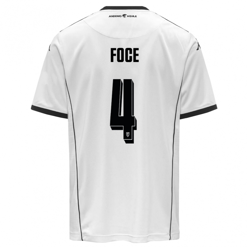 גברים כדורגל Jacopo Foce #4 לבן שחור ג'רזי ביתית 2025/26