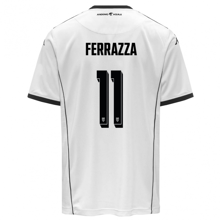 גברים כדורגל Diego Ferrazza #11 לבן שחור ג'רזי ביתית 2025/26