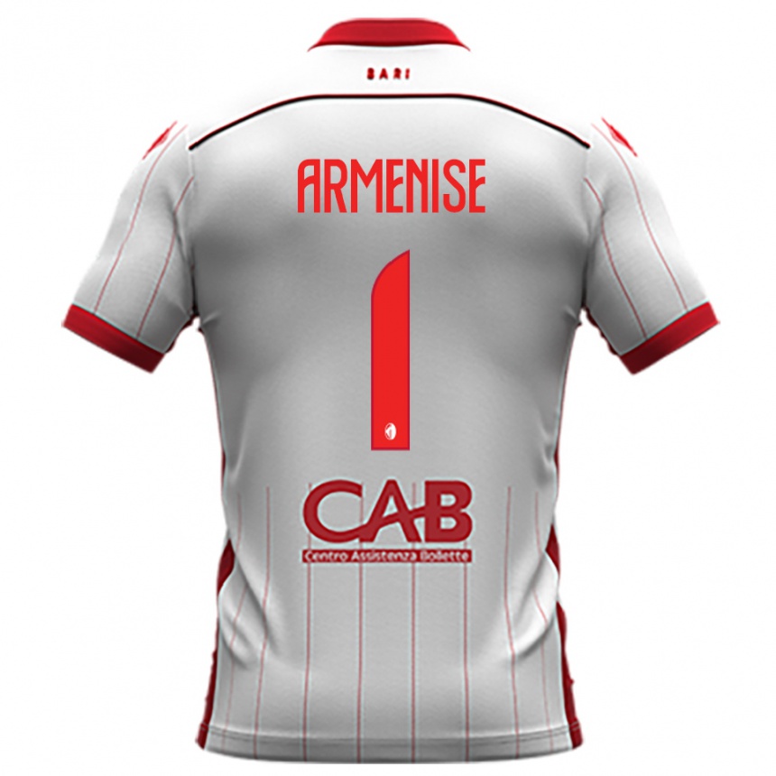 גברים כדורגל Gaetano Armenise #1 לבן אדום ג'רזי ביתית 2025/26
