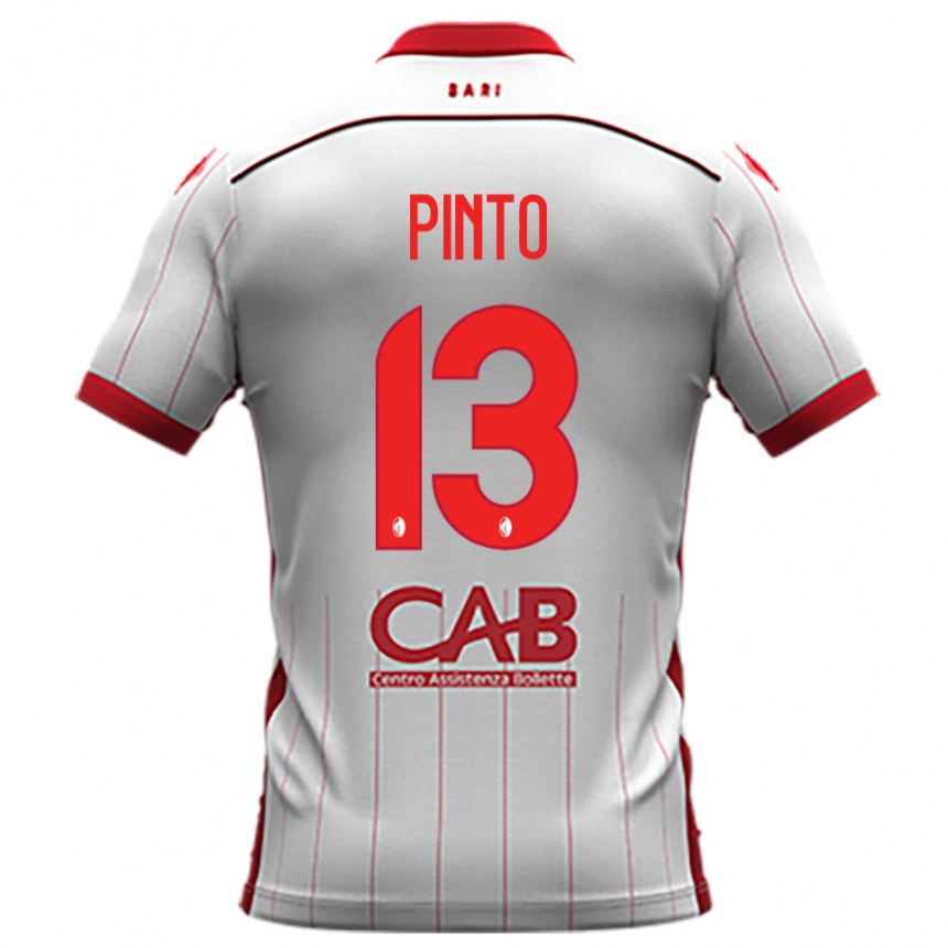 גברים כדורגל Francesco Pinto #13 לבן אדום ג'רזי ביתית 2025/26