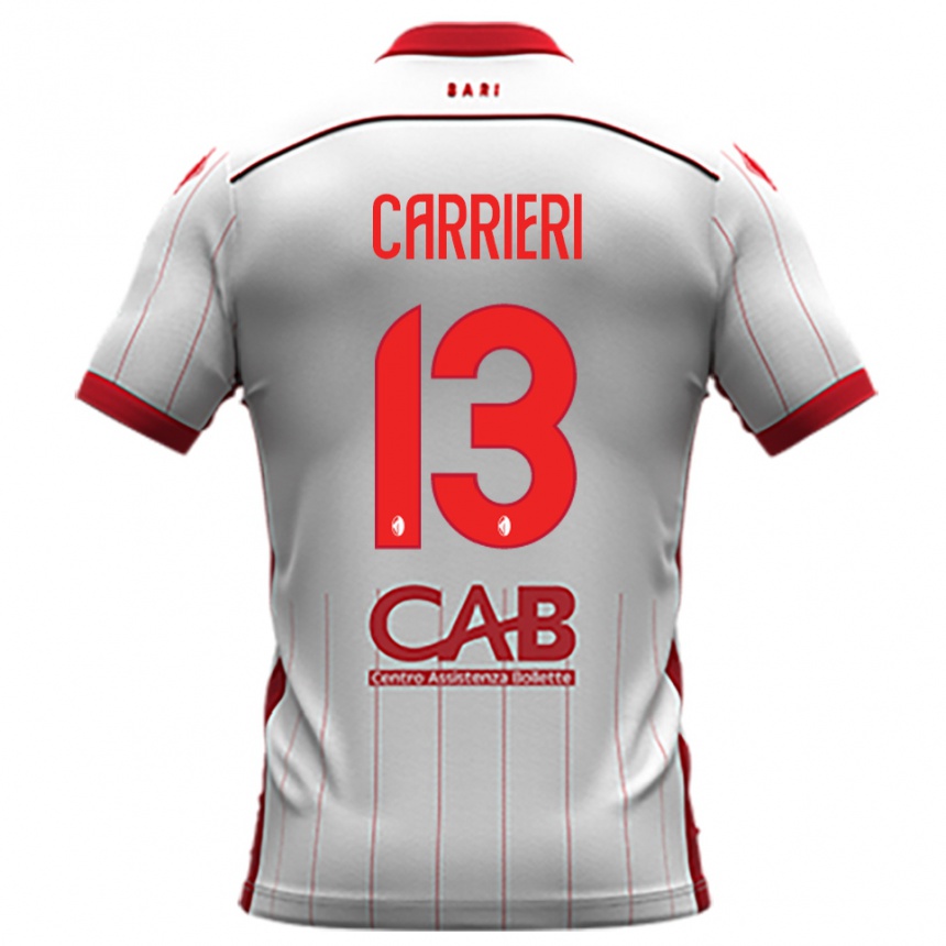 גברים כדורגל Vitantonio Carrieri #13 לבן אדום ג'רזי ביתית 2025/26