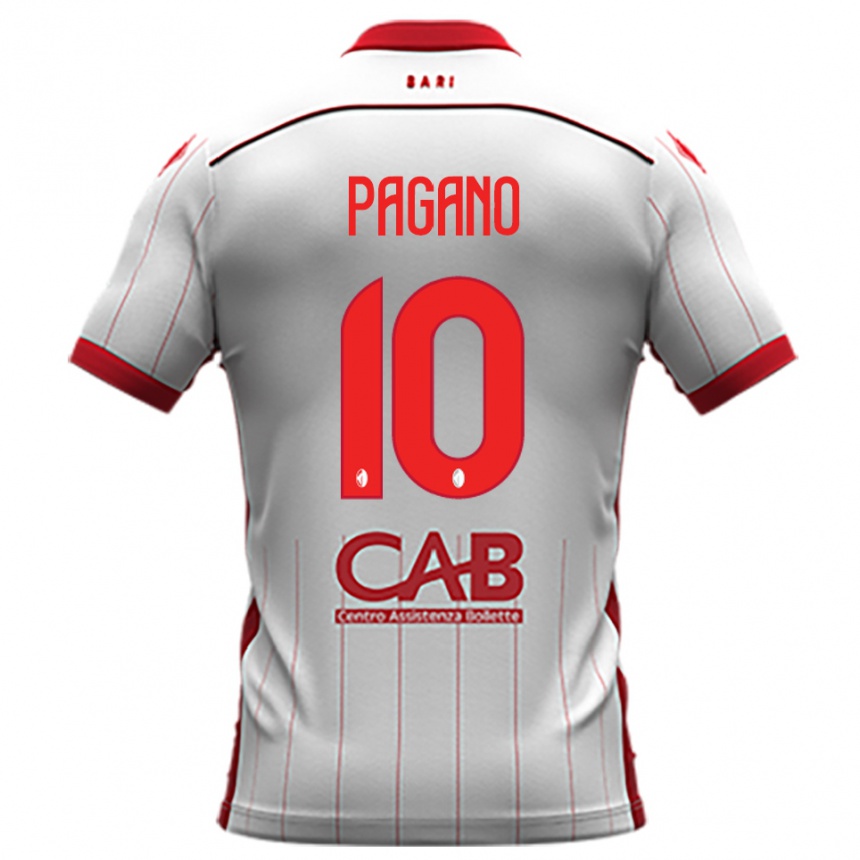 גברים כדורגל ריקרדו פגאנו #10 לבן אדום ג'רזי ביתית 2025/26