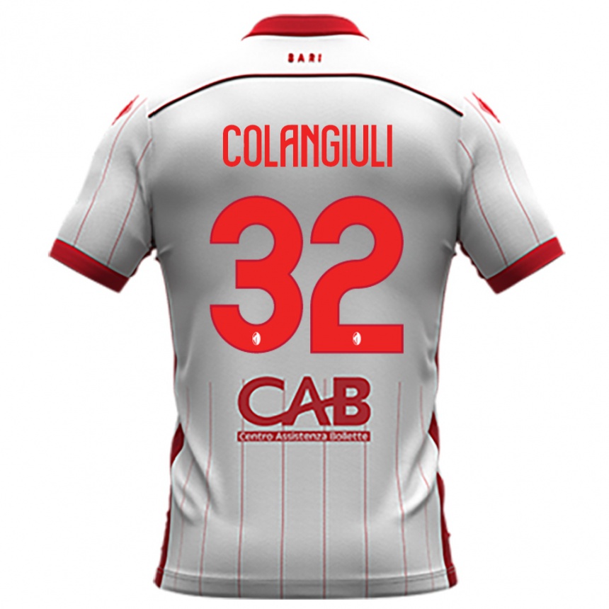 גברים כדורגל Vincenzo Colangiuli #32 לבן אדום ג'רזי ביתית 2025/26