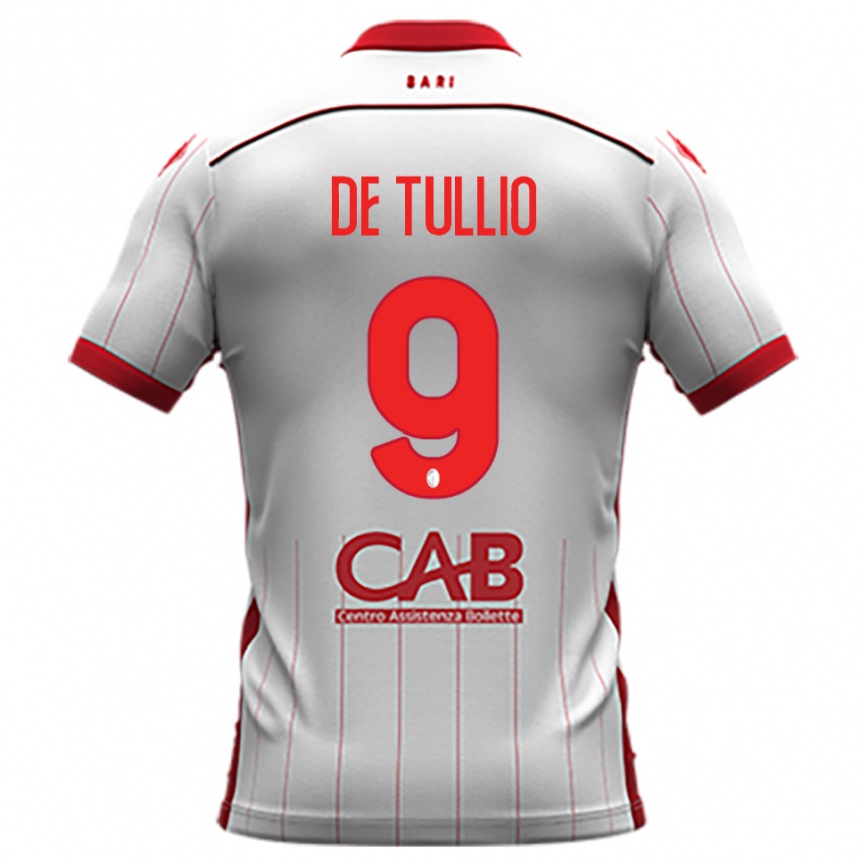 גברים כדורגל Domenico De Tullio #9 לבן אדום ג'רזי ביתית 2025/26