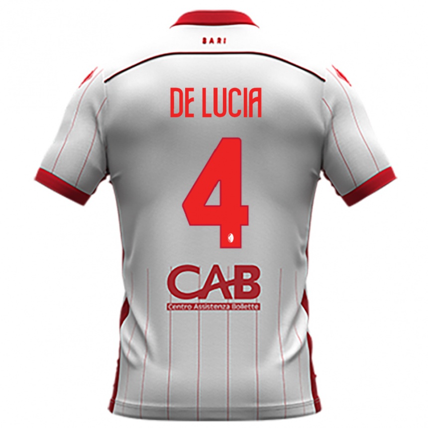 גברים כדורגל Mattia De Lucia #4 לבן אדום ג'רזי ביתית 2025/26