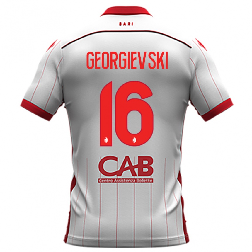 גברים כדורגל טומה גאורגייבסקי #16 לבן אדום ג'רזי ביתית 2025/26