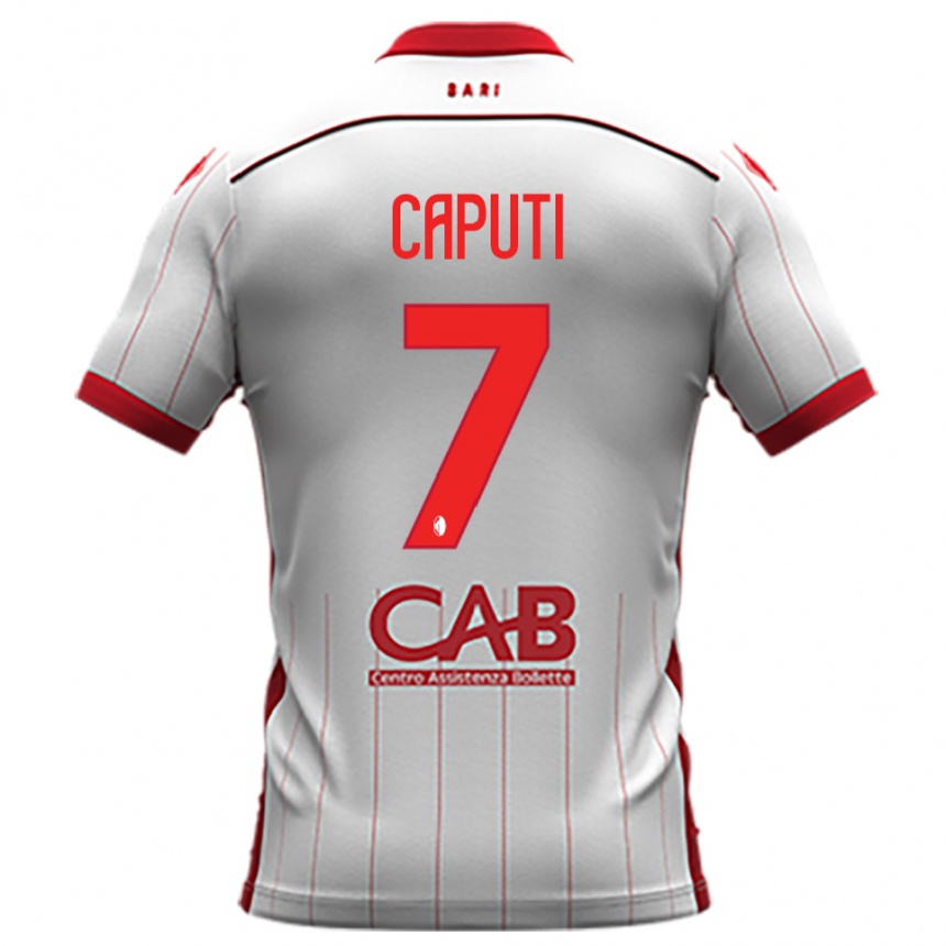 גברים כדורגל Christian Caputi #7 לבן אדום ג'רזי ביתית 2025/26