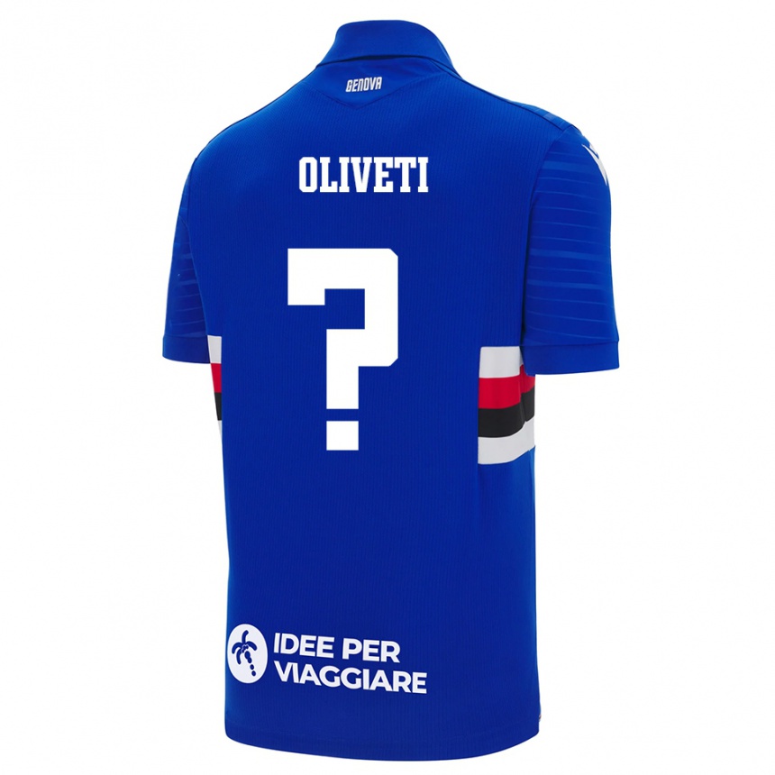 גברים כדורגל Samuele Oliveti #0 כחול לבן ג'רזי ביתית 2025/26