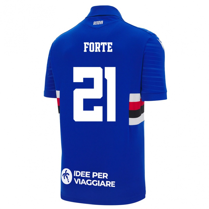 גברים כדורגל Giuseppe Forte #21 כחול לבן ג'רזי ביתית 2025/26
