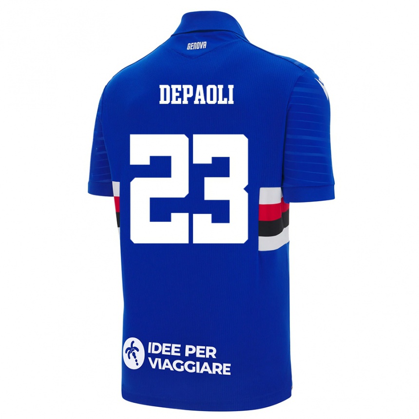 גברים כדורגל פאביו דפאולי #23 כחול לבן ג'רזי ביתית 2025/26