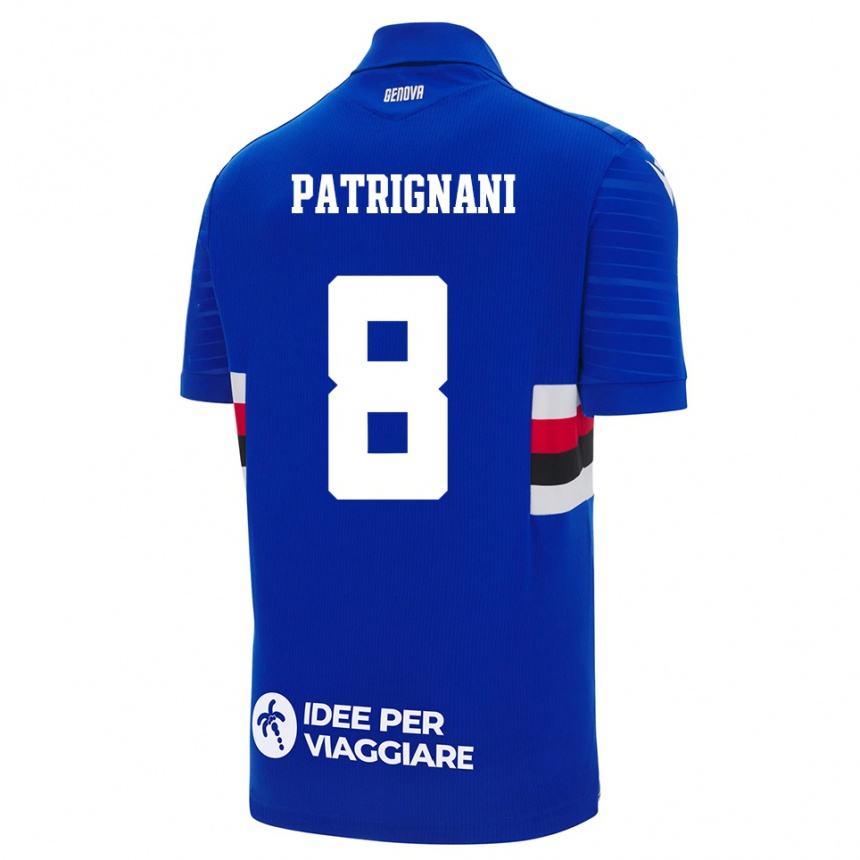 גברים כדורגל ג׳וליו פטריניאני #8 כחול לבן ג'רזי ביתית 2025/26