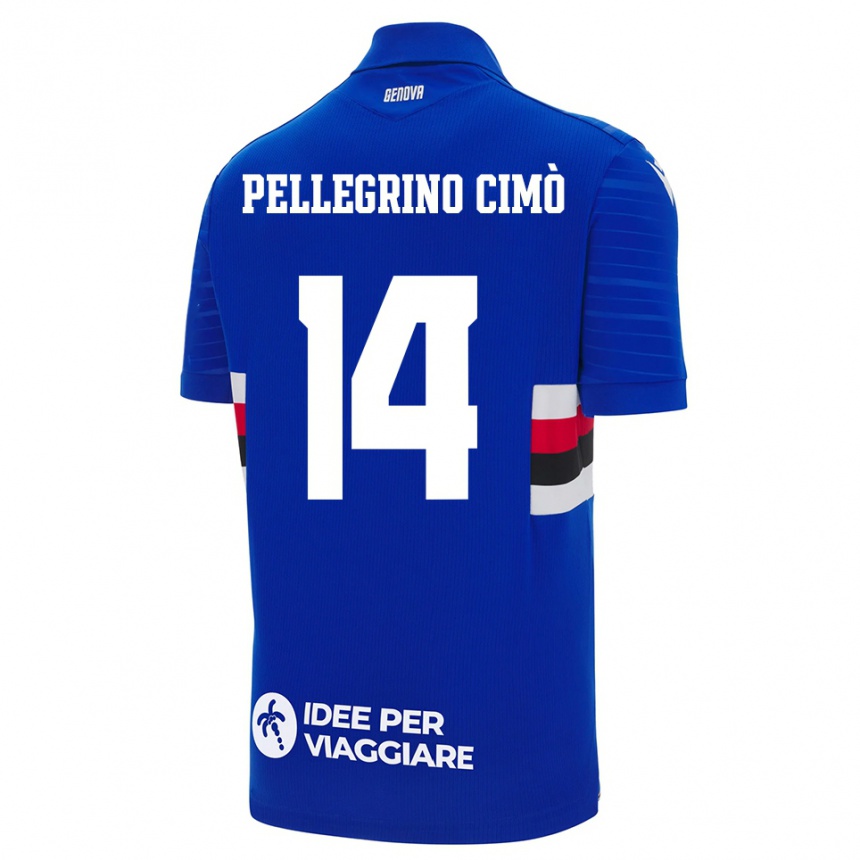 גברים כדורגל Giada Pellegrino Cimò #14 כחול לבן ג'רזי ביתית 2025/26
