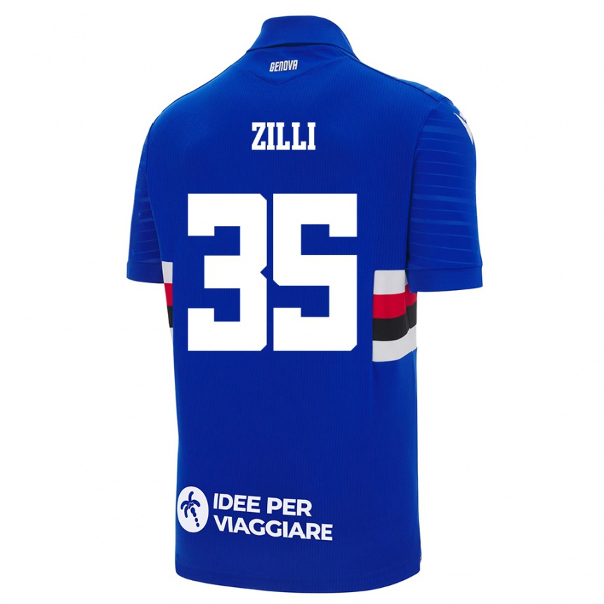 גברים כדורגל Elisa Zilli #35 כחול לבן ג'רזי ביתית 2025/26