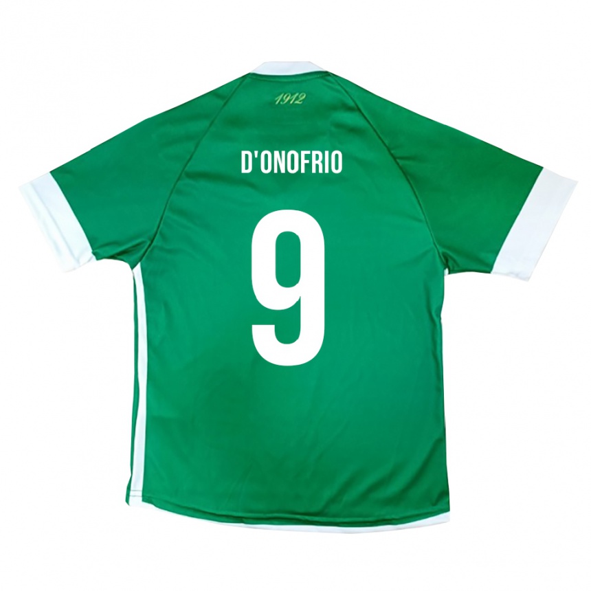 גברים כדורגל Saverio D'onofrio #9 ירוק לבן ג'רזי ביתית 2025/26