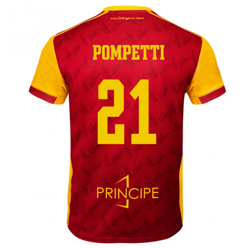 גברים כדורגל מרקו פומפטי #21 צהוב אדום ג'רזי ביתית 2025/26