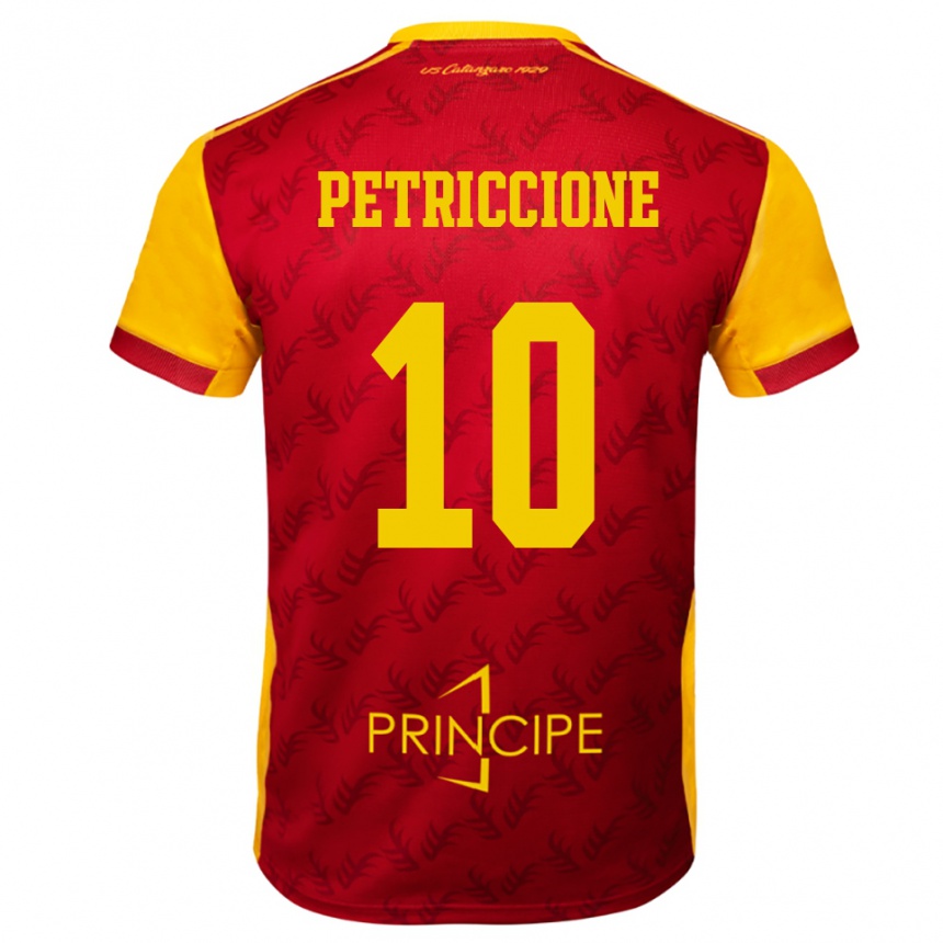 גברים כדורגל יאקופו פטריצ'יונה #10 צהוב אדום ג'רזי ביתית 2025/26