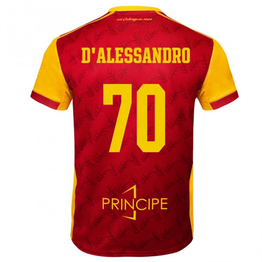 גברים כדורגל Marco D'alessandro #70 צהוב אדום ג'רזי ביתית 2025/26