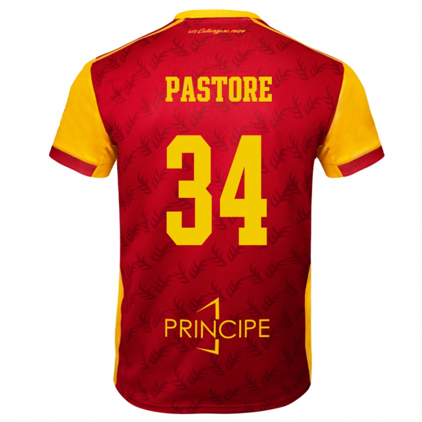 גברים כדורגל Federico Pastore #34 צהוב אדום ג'רזי ביתית 2025/26