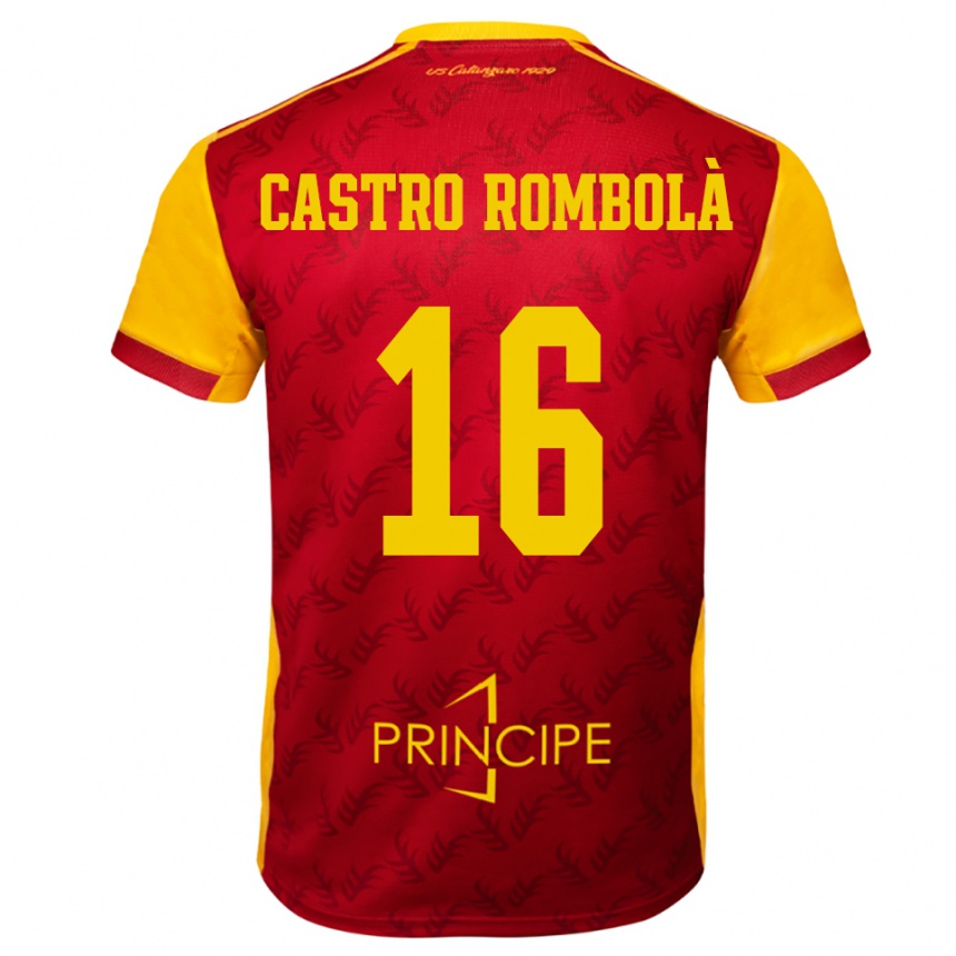 גברים כדורגל Carlo Castro Rombolà #16 צהוב אדום ג'רזי ביתית 2025/26