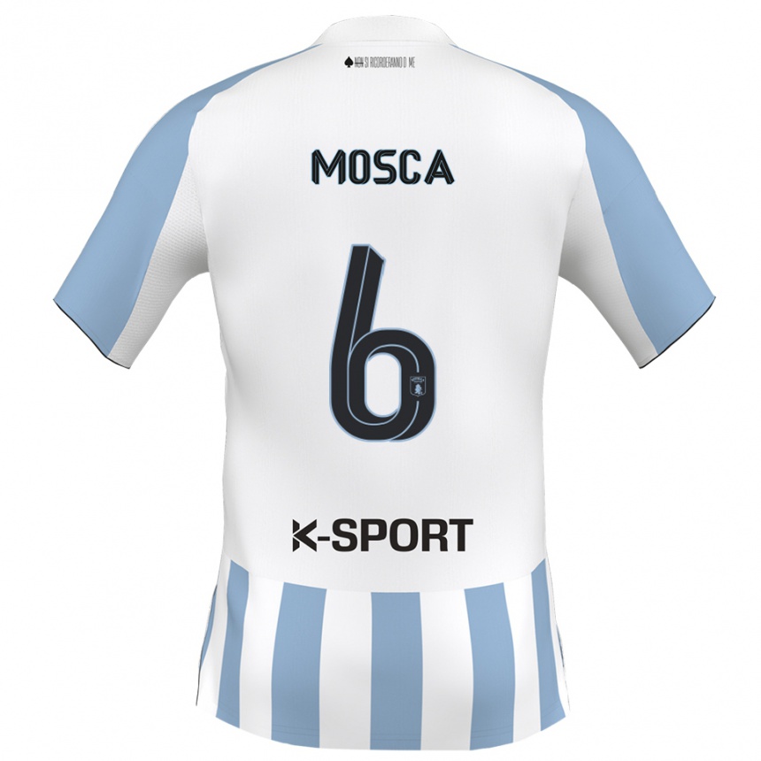 גברים כדורגל Giulio Mosca #6 לבן כחול שמיים ג'רזי ביתית 2025/26