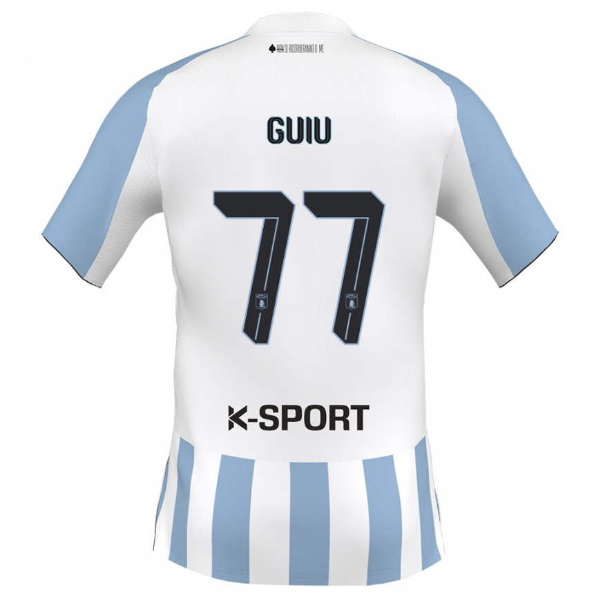 גברים כדורגל ברנאט גיו #77 לבן כחול שמיים ג'רזי ביתית 2025/26