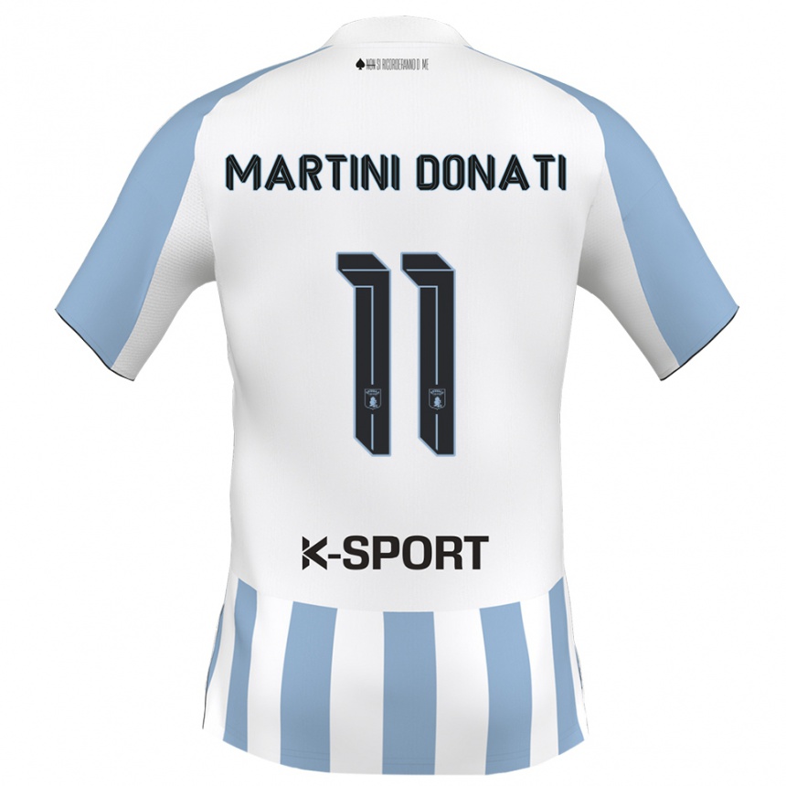 גברים כדורגל סזאר מרטיני דונטי #11 לבן כחול שמיים ג'רזי ביתית 2025/26