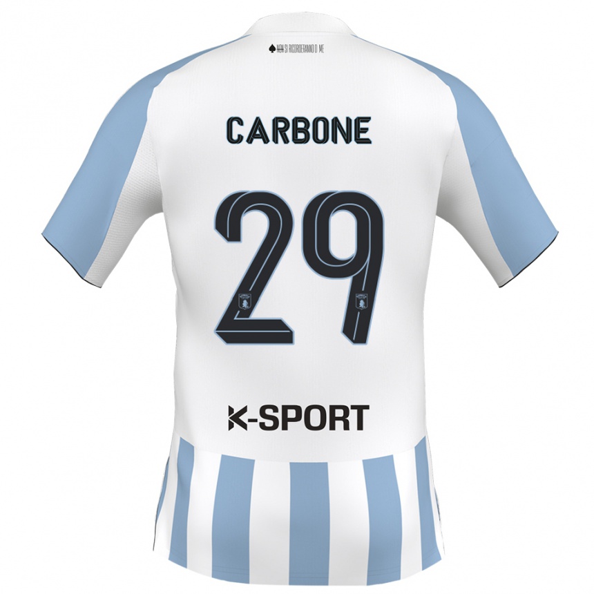 גברים כדורגל Matteo Carbone #29 לבן כחול שמיים ג'רזי ביתית 2025/26