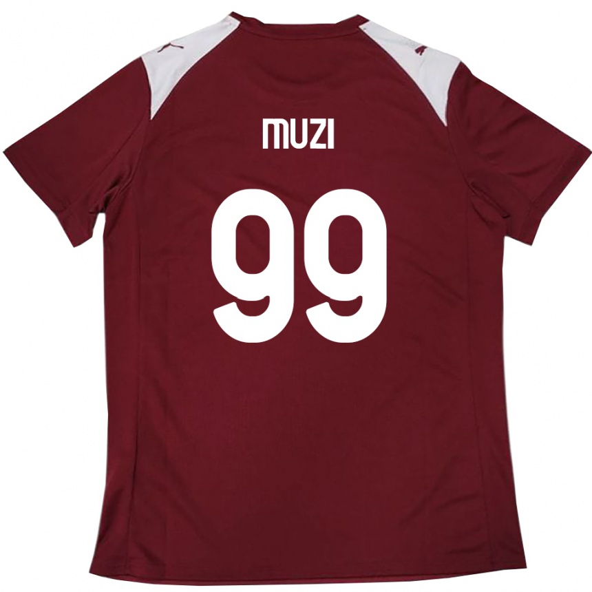 גברים כדורגל כריסטיאן מוזי #99 בורדו לבן ג'רזי ביתית 2025/26