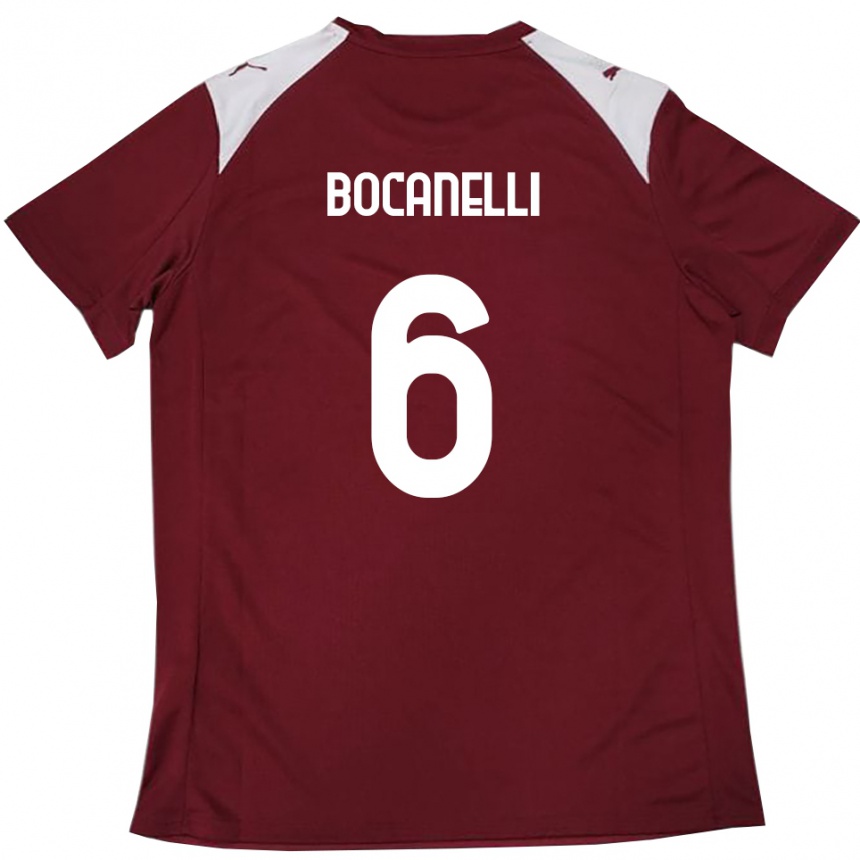 גברים כדורגל Giovanni Bocanelli #6 בורדו לבן ג'רזי ביתית 2025/26