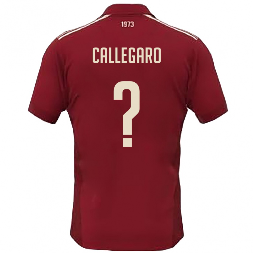 גברים כדורגל Riccardo Callegaro #0 בורדו לבן ג'רזי ביתית 2025/26