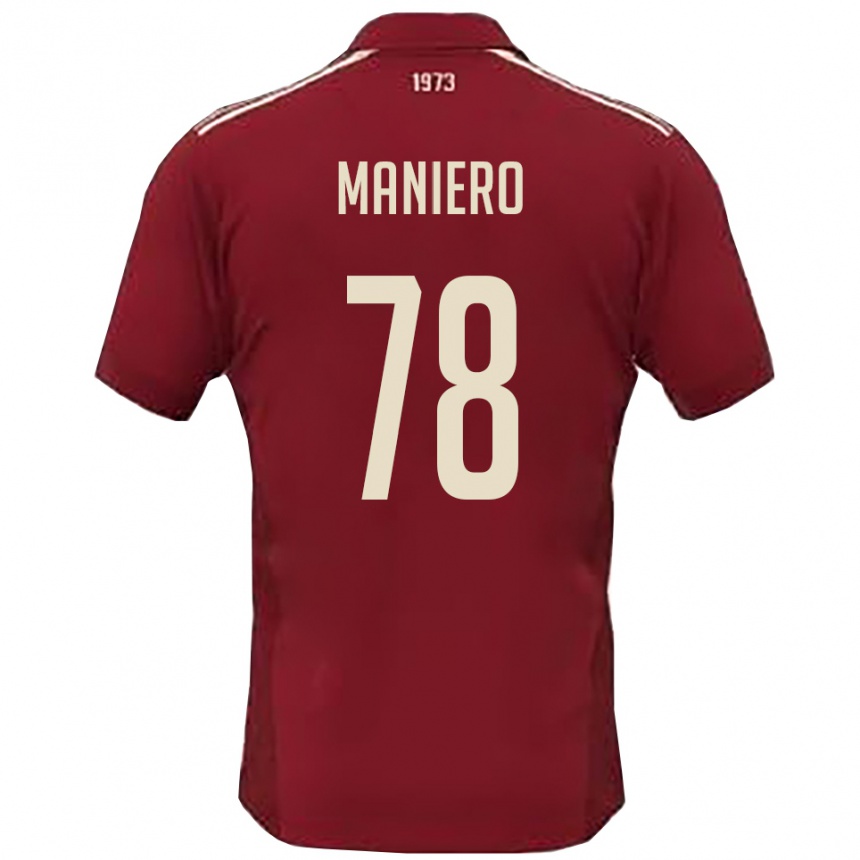 גברים כדורגל לוקה מניירו #78 בורדו לבן ג'רזי ביתית 2025/26