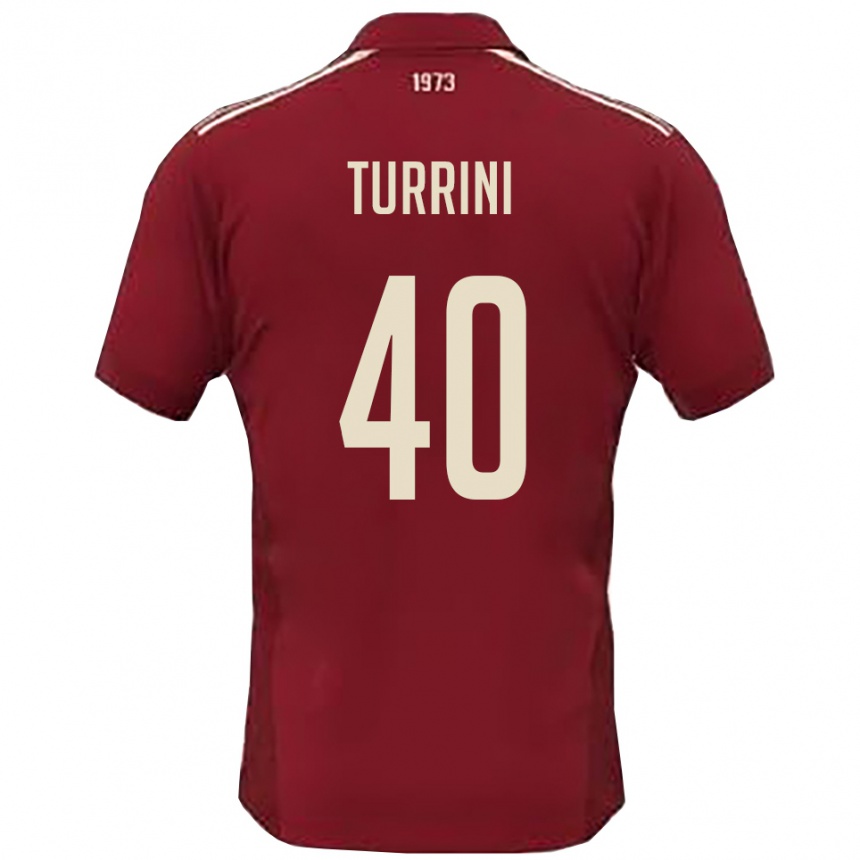 גברים כדורגל Giordano Turrini #40 בורדו לבן ג'רזי ביתית 2025/26