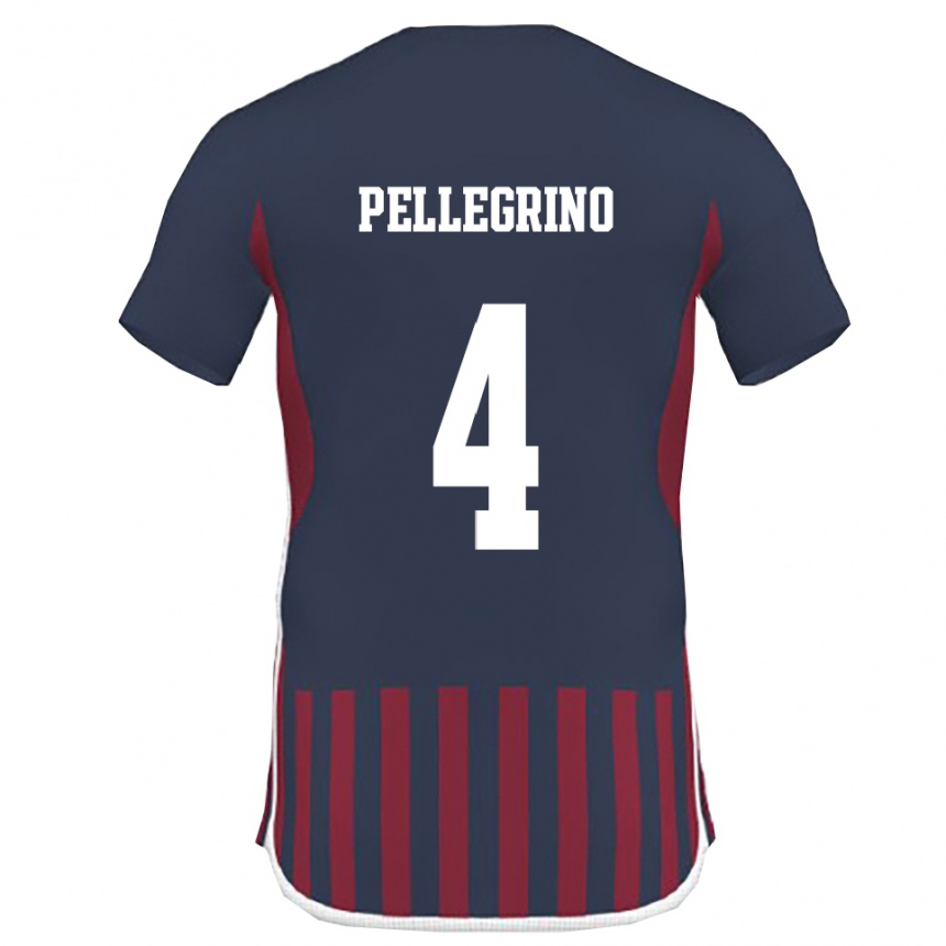 גברים כדורגל Francesco Pellegrino #4 כחול נייבי אדום ג'רזי ביתית 2025/26