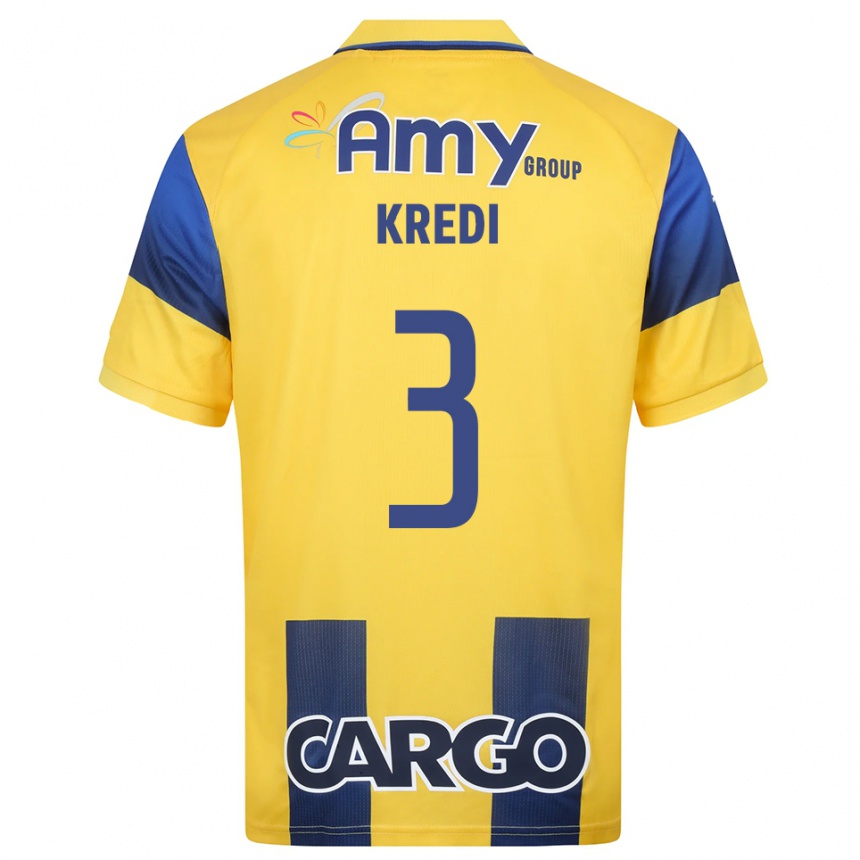 גברים כדורגל עמית קרדי #3 צהוב כחול נייבי ג'רזי ביתית 2025/26
