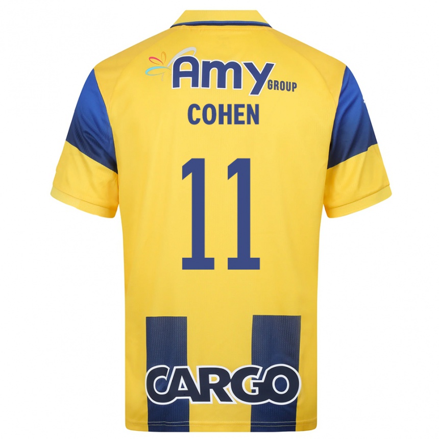 גברים כדורגל יונתן כהן #11 צהוב כחול נייבי ג'רזי ביתית 2025/26 גברים כדורגל יונתן כהן #11 צהוב כחול נייבי ג'רזי ביתית 2025/26