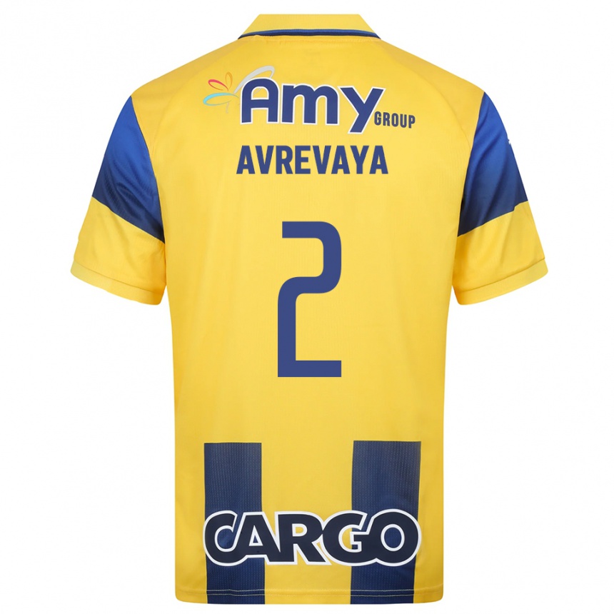 גברים כדורגל Liroy Avrevaya #2 צהוב כחול נייבי ג'רזי ביתית 2025/26