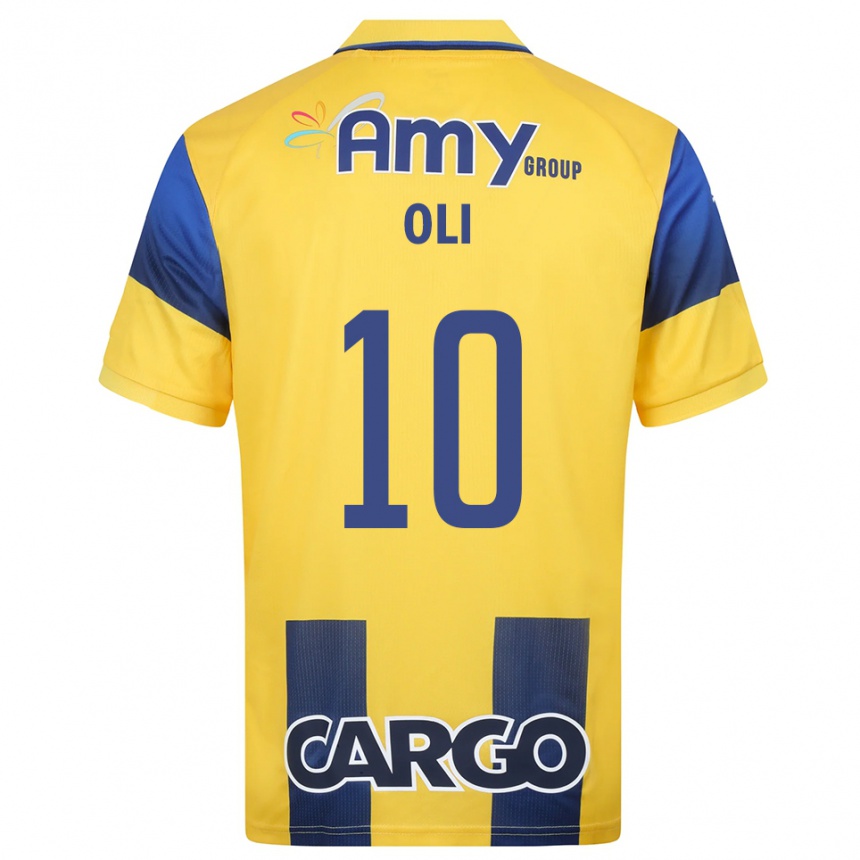 גברים כדורגל עידו אולי #10 צהוב כחול נייבי ג'רזי ביתית 2025/26