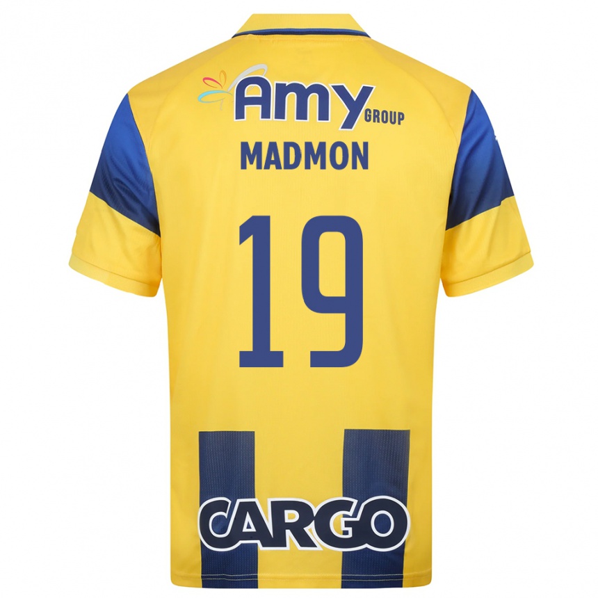 גברים כדורגל Elad Madmon #19 צהוב כחול נייבי ג'רזי ביתית 2025/26