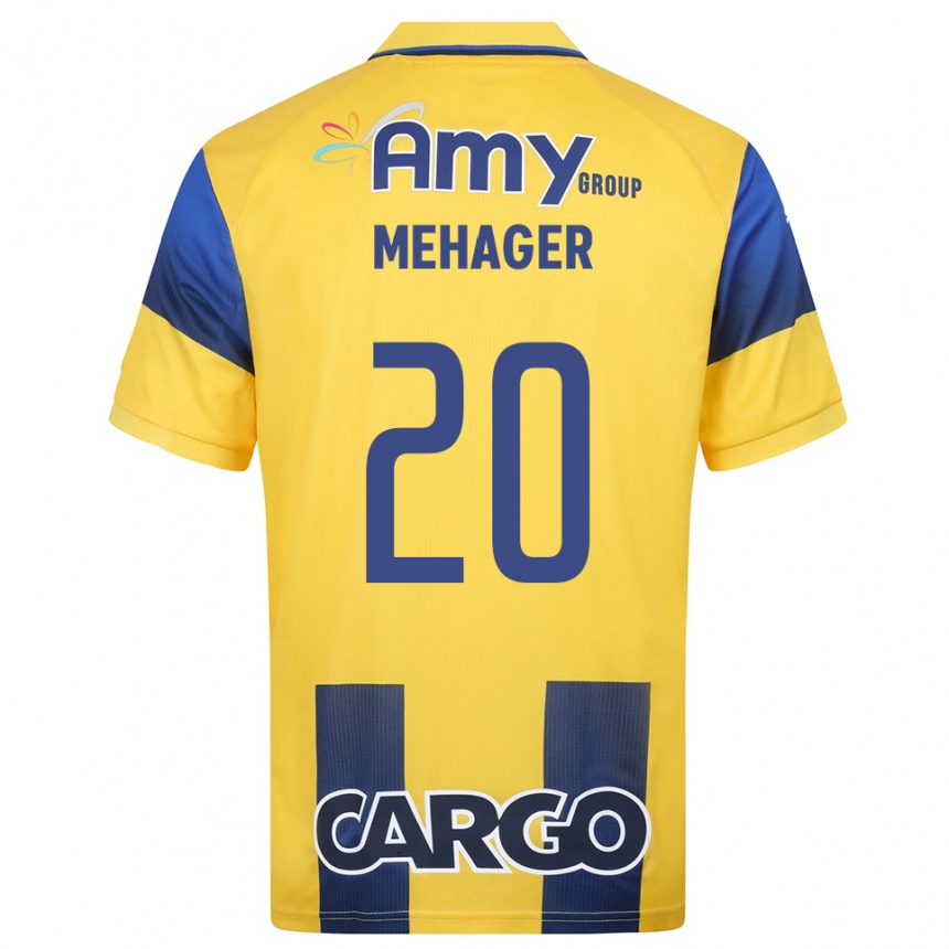גברים כדורגל Itay Mehager #20 צהוב כחול נייבי ג'רזי ביתית 2025/26