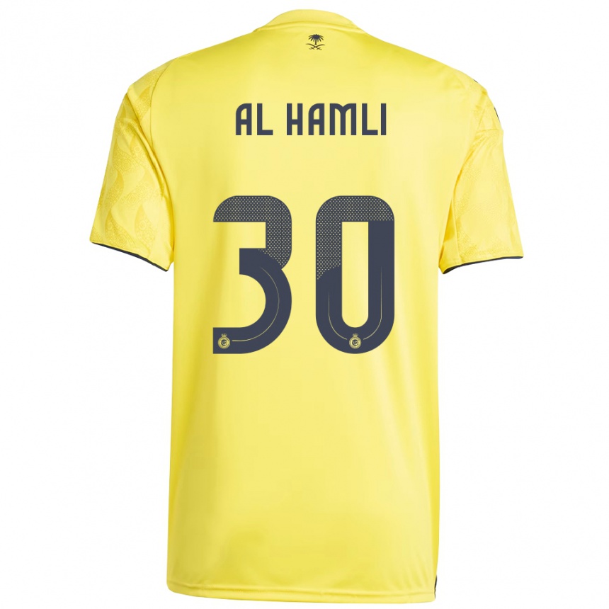 גברים כדורגל Noura Al-Hamli #30 צהוב שחור ג'רזי ביתית 2025/26